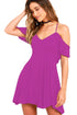Sexy Sweet Sexy Dark Purple Backless Skater Dress